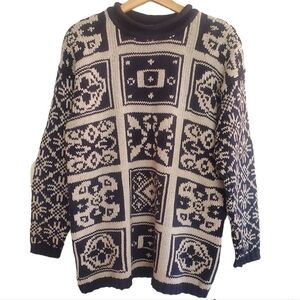 Paul Harris Design Ramie Cotton Blend Knit Crewneck Sweater S